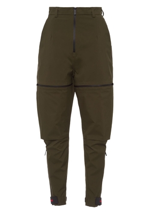 Prada zip details layered trousers - Green