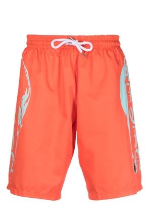 Philipp Plein graphic-print beach shorts - Orange