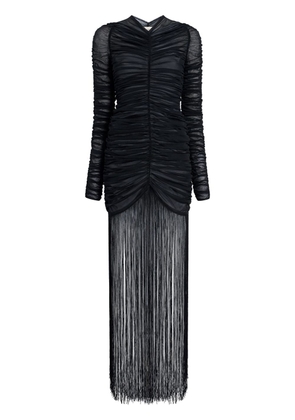 KHAITE Guisa ruched fringed dress - Black