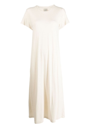 Baserange short-sleeve silk midi dress - Neutrals