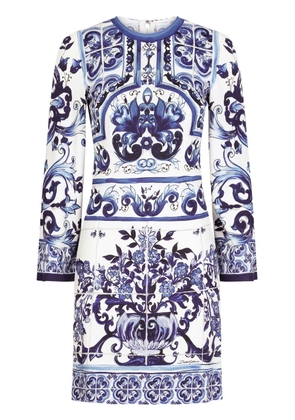 Dolce & Gabbana Majolica-print organzine minidress - Blue