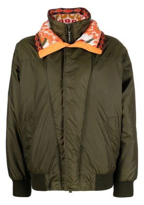 ETRO knitted-panel padded jacket - Green