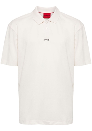 HUGO logo-print cotton polo shirt - White