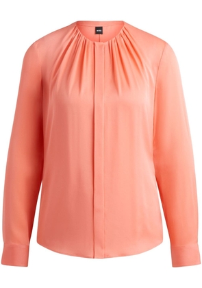 BOSS gathered-neckline blouse - Orange