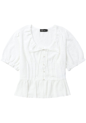 tout a coup puff-sleeve ruffled blouse - White