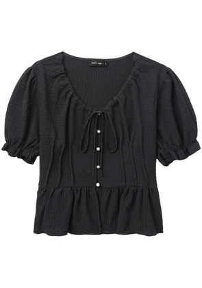 tout a coup puff-sleeve ruffled blouse - Black