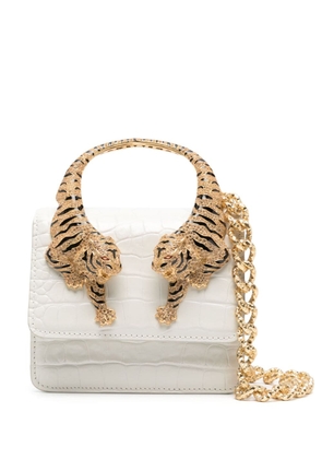 Roberto Cavalli Small Roar embellished tote bag - White