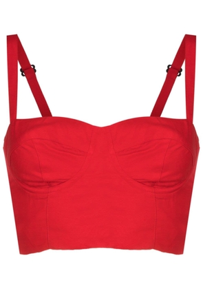 Osklen cropped sleeveless corset top - Red