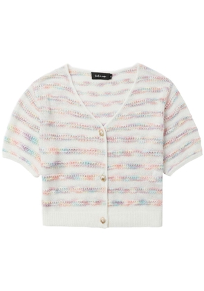 tout a coup striped cropped cardigan - White