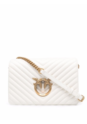 PINKO Classic Love quilted shoulder bag - White