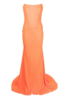 Giuseppe Di Morabito strapless corset gown - Orange