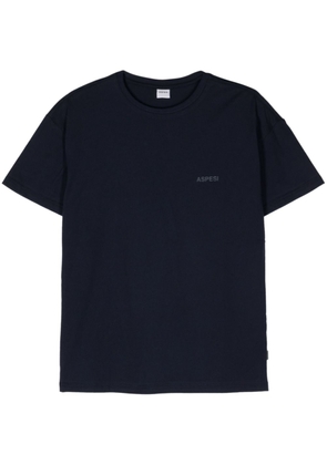 ASPESI rubberised-logo cotton T-shirt - Blue