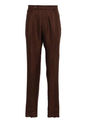 Tagliatore mid-rise tailored linen trousers - Brown