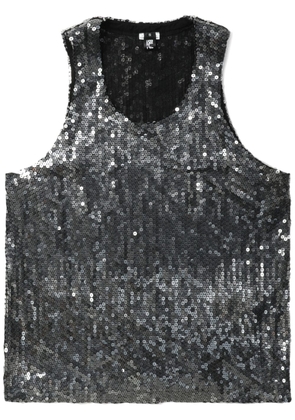 Black Comme Des Garçons sequin-embellished scoop-neck vest