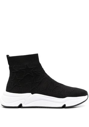 Ash Miss Flower knitted high-top sneakers - Black