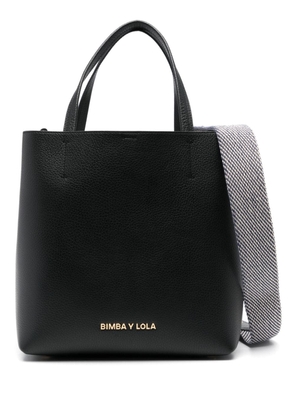 Bimba y Lola large Chihuahua leather tote bag - Black