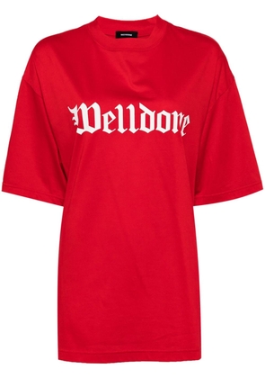 We11done logo-print cotton T-shirt - Red
