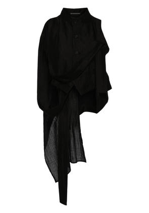 Yohji Yamamoto asymmetric cropped shirt - Black