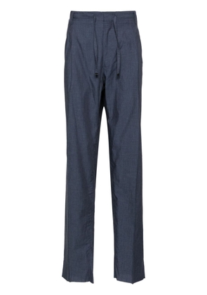 Corneliani drawstring-waist chambray chino trousers - Blue