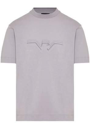 Emporio Armani logo-print cotton T-shirt - Purple
