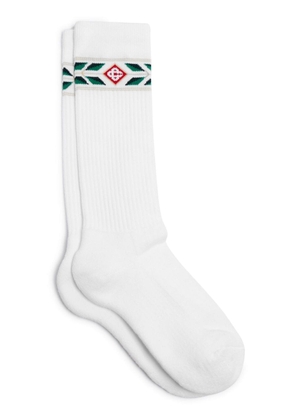 Casablanca Laurel ribbed-knit socks - White