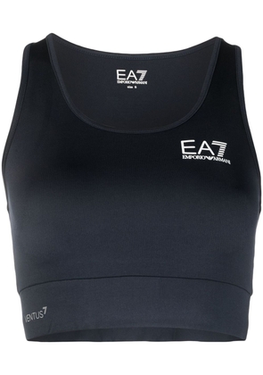 Ea7 Emporio Armani logo print sports bra - Blue