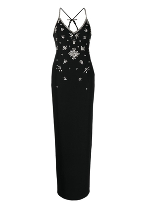 Marchesa Notte embellished floor-length gown - Black