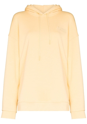 GANNI logo-embroidered oversized hoodie - Yellow