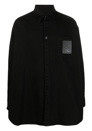 Raf Simons logo patch overshirt - Black