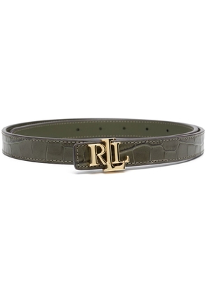 Lauren Ralph Lauren croco-embossed leather belt - Green