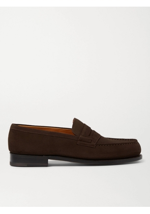 J.M. Weston - 180 Moccasin Suede Loafers - Men - Brown - 6.5E