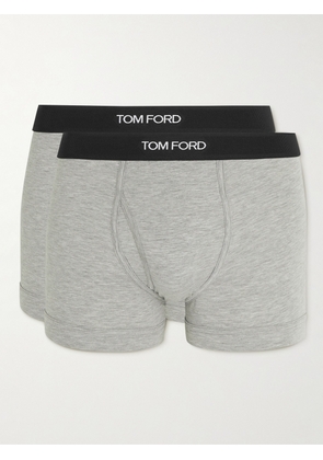 TOM FORD - Two-Pack Stretch Cotton and Modal-Blend Boxer Briefs - Men - Gray - S