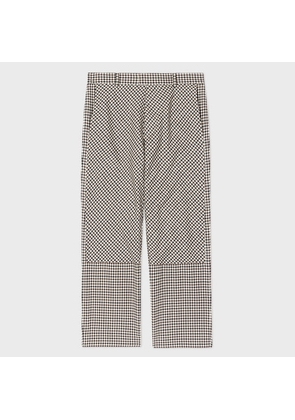 Paul Smith Brown and White Gingham Wool Carpenter Trousers Black