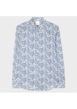 Paul Smith Slim-Fit Blue Cotton 'Liberty Floral' Long-Sleeve Shirt