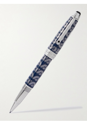 Montblanc - Meisterstück Around the World in 80 Days Solitaire LeGrand Resin and Platinum-Plated Rollerball Pen - Men - Blue
