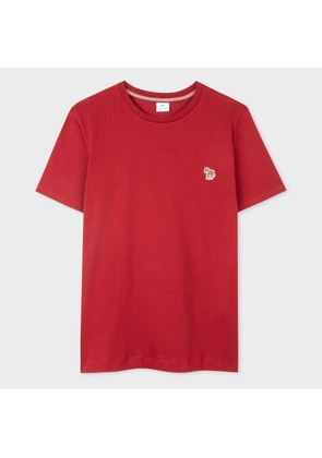 PS Paul Smith Women's Burgundy Zebra Logo Cotton T-Shirt Red