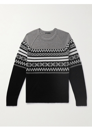 James Perse - Fair Isle Cashmere and Cotton-Blend Sweater - Men - Gray - 1
