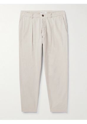 Universal Works - Straight-Leg Pleated Slub Cotton-Sateen Trousers - Men - White - UK/US 30