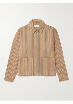 YMC - Bay City Striped Cotton-Jacquard Blouson Jacket - Men - Neutrals - S