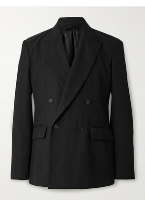 SECOND / LAYER - Double-Breasted Wool-Twill Blazer - Men - Black - IT 46