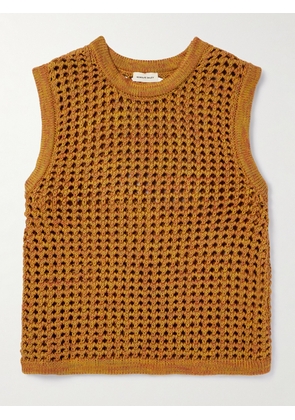 Nicholas Daley - Crocheted Cotton Sweater Vest - Men - Orange - S