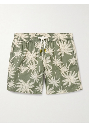 Hartford - Straight-Leg Mid-Length Printed Recycled Swim Shorts - Men - Green - S