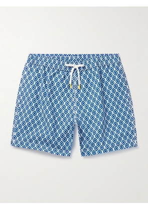 Hartford - Straight-Leg Mid-Length Printed Swim Shorts - Men - Blue - S