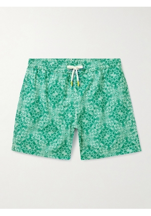 Hartford - Straight-Leg Mid-Length Paisley-Print Swim Shorts - Men - Green - S