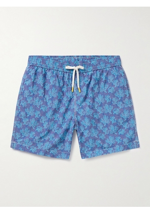 Hartford - Straight-Leg Mid-Length Printed Swim Shorts - Men - Blue - S