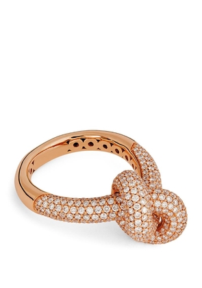 Engelbert Rose Gold And Pavé Diamond The Legacy Knot Ring