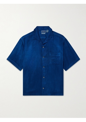 Blue Blue Japan - Camp-Collar Indigo-Dyed Twill Shirt - Men - Blue - S