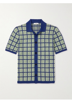 Mr P. - Checked Cotton-Blend Shirt - Men - Blue - XS