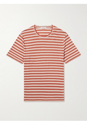 Mr P. - Striped Linen-Jersey T-Shirt - Men - Red - XS