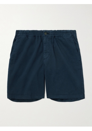 Mr P. - Straight-Leg Garment-Dyed Organic Cotton-Blend Twill Shorts - Men - Blue - 28